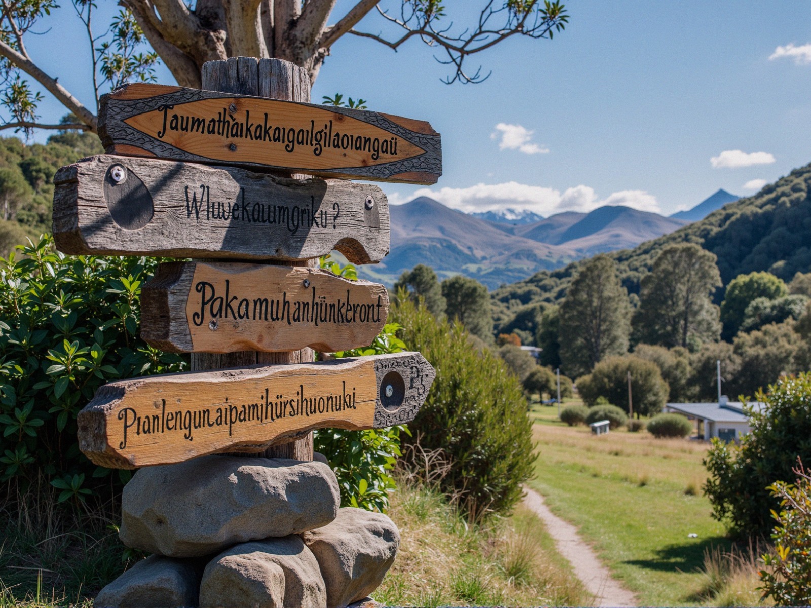 Rustic Signpost in Scenic Grassy Landscape