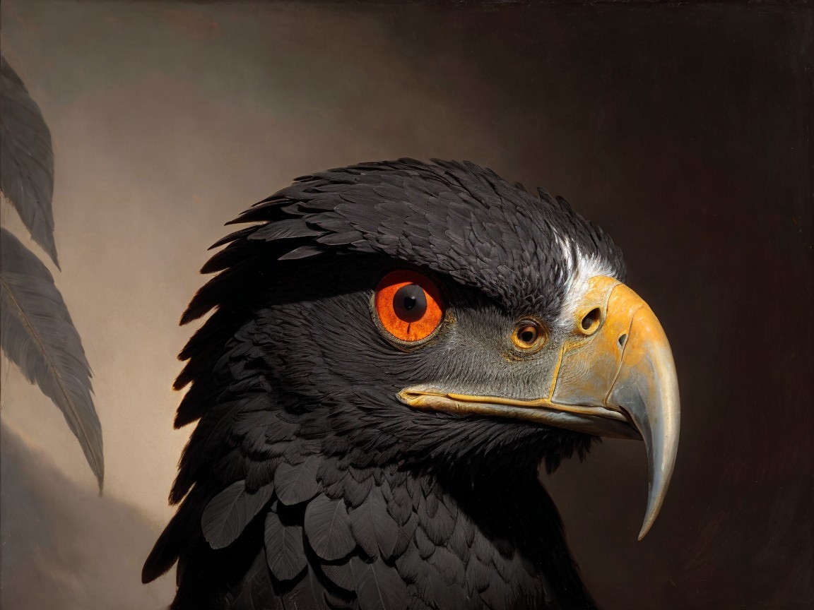 Close-Up of a Raven with Glossy Black Feathers