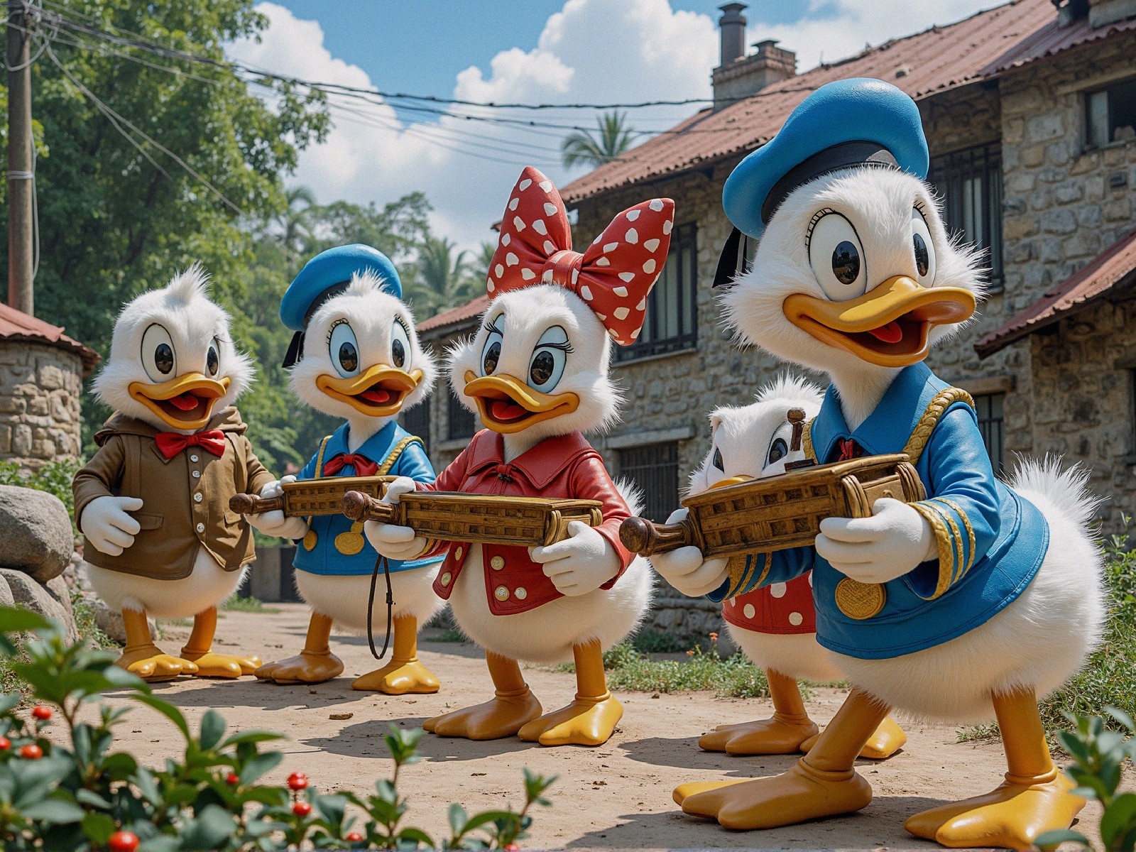 08-Jun-2025 Whimsical Ducks in a Colorful Outdoor Scene