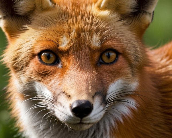 Close-Up of a Juvenile Red Fox with Rich Fur