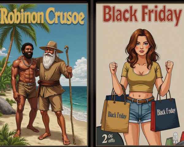 Posters of Robinson Crusoe and Black Friday Promotions