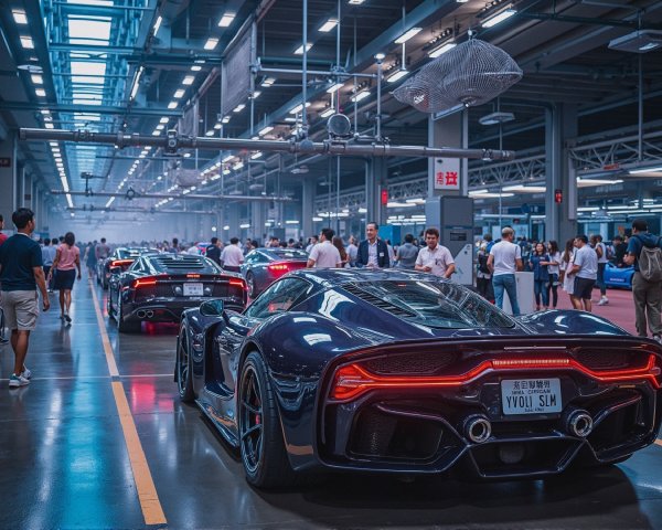 Automotive Showroom Featuring High-Performance Cars