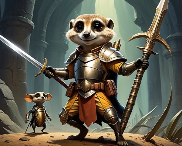 Brave Meerkat and Mouse in Shining Armor Adventure
