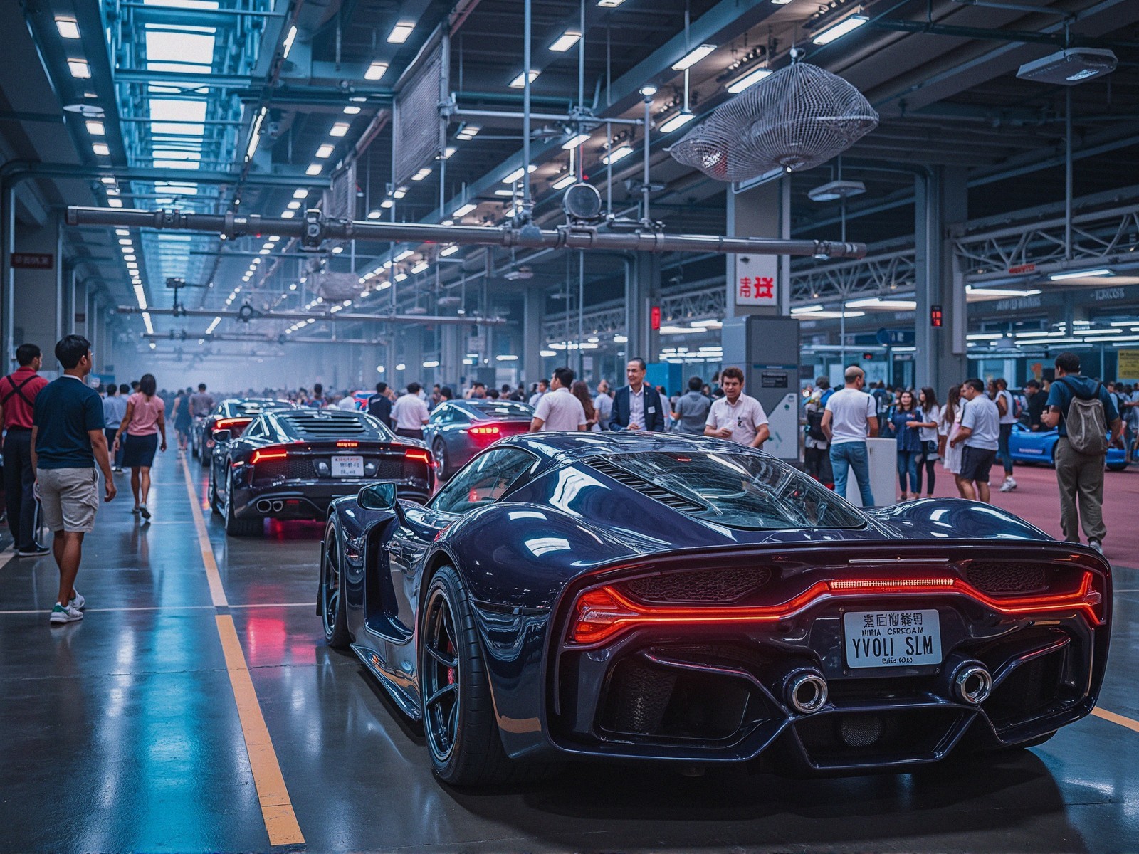 Automotive Showroom Featuring High-Performance Cars