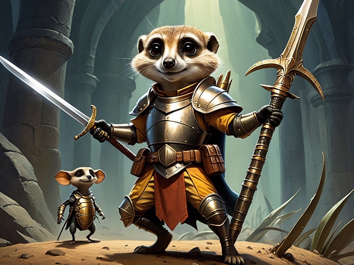 Brave Meerkat and Mouse in Shining Armor Adventure