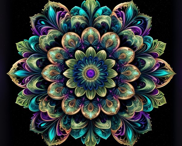 Vibrant Mandala Design with Floral Patterns and Colors
