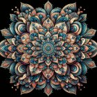 Vibrant Mandala Design with Floral Patterns and Colors