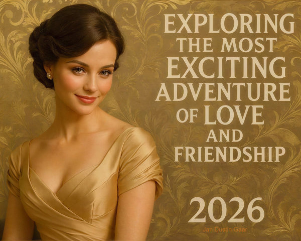 Young woman in gold dress with elegant updo and smile