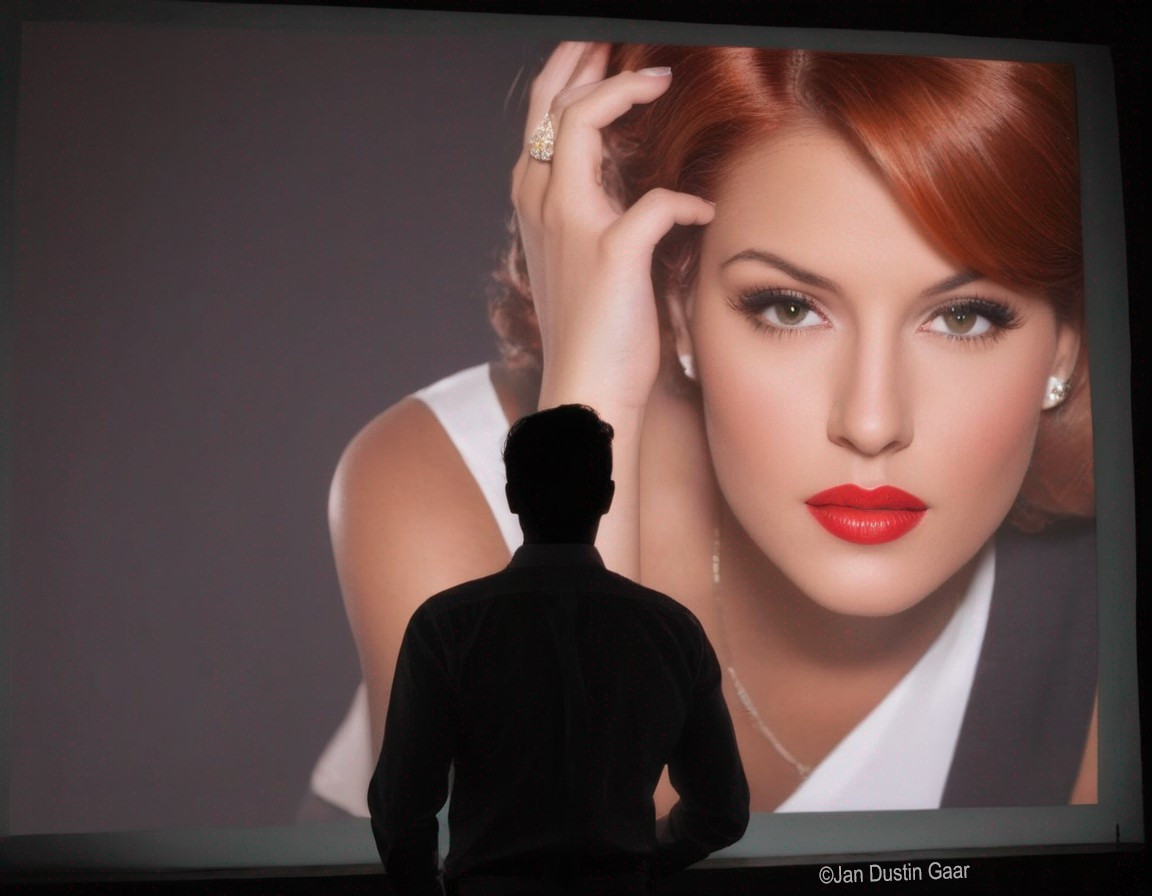 Silhouette of a Man with Portrait of a Woman