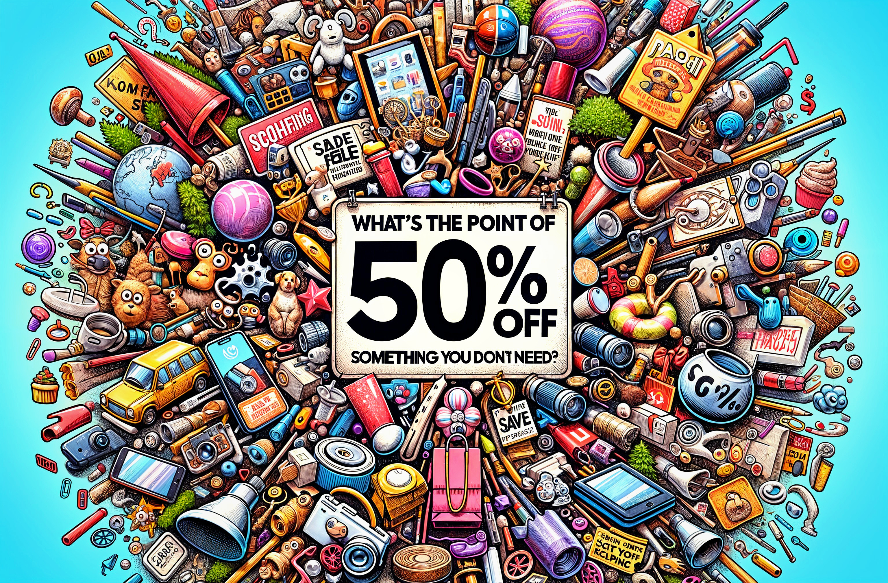 Vibrant Collage of Whimsical Toys and Gadgets