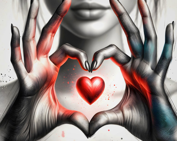 Close-Up of Hands Forming a Heart Shape