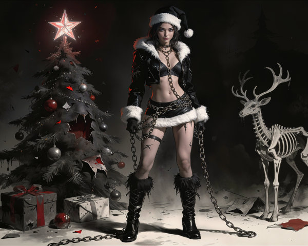 Dark Christmas Eve Digital Painting Description