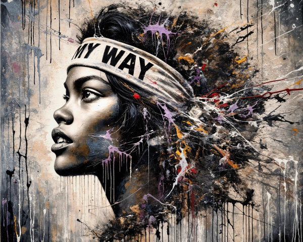 Profile of Confident Woman with Colorful Background