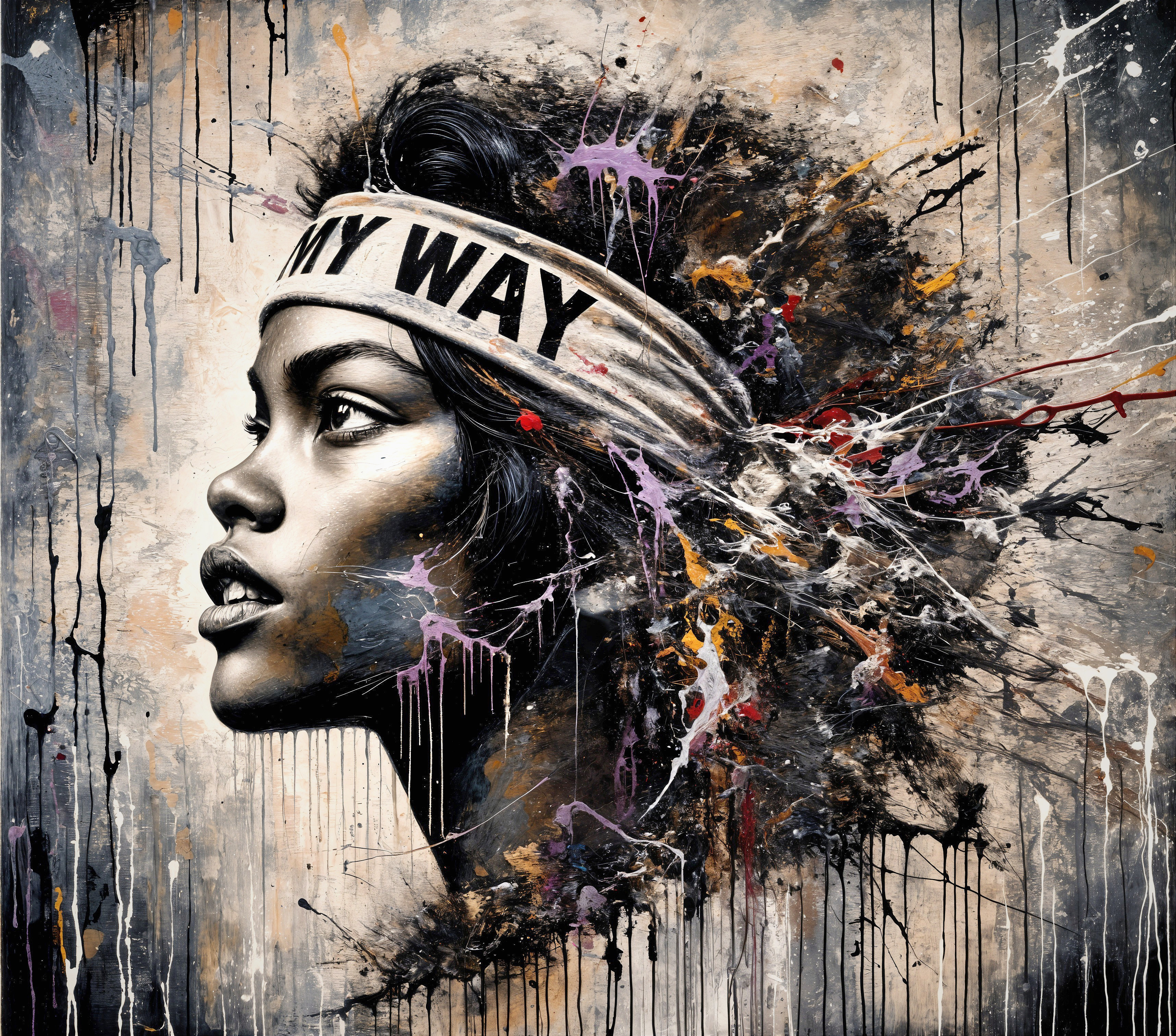 Profile of Confident Woman with Colorful Background