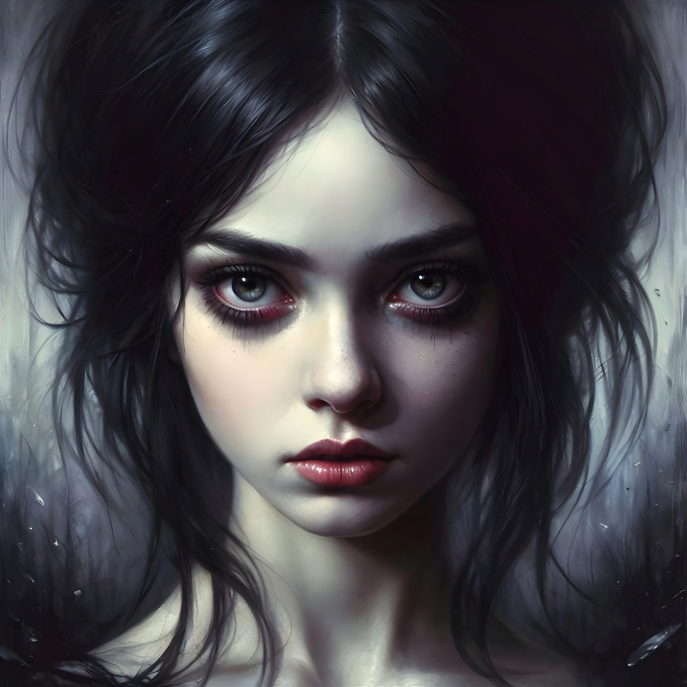 Portrait of a Young Woman with Ethereal Features