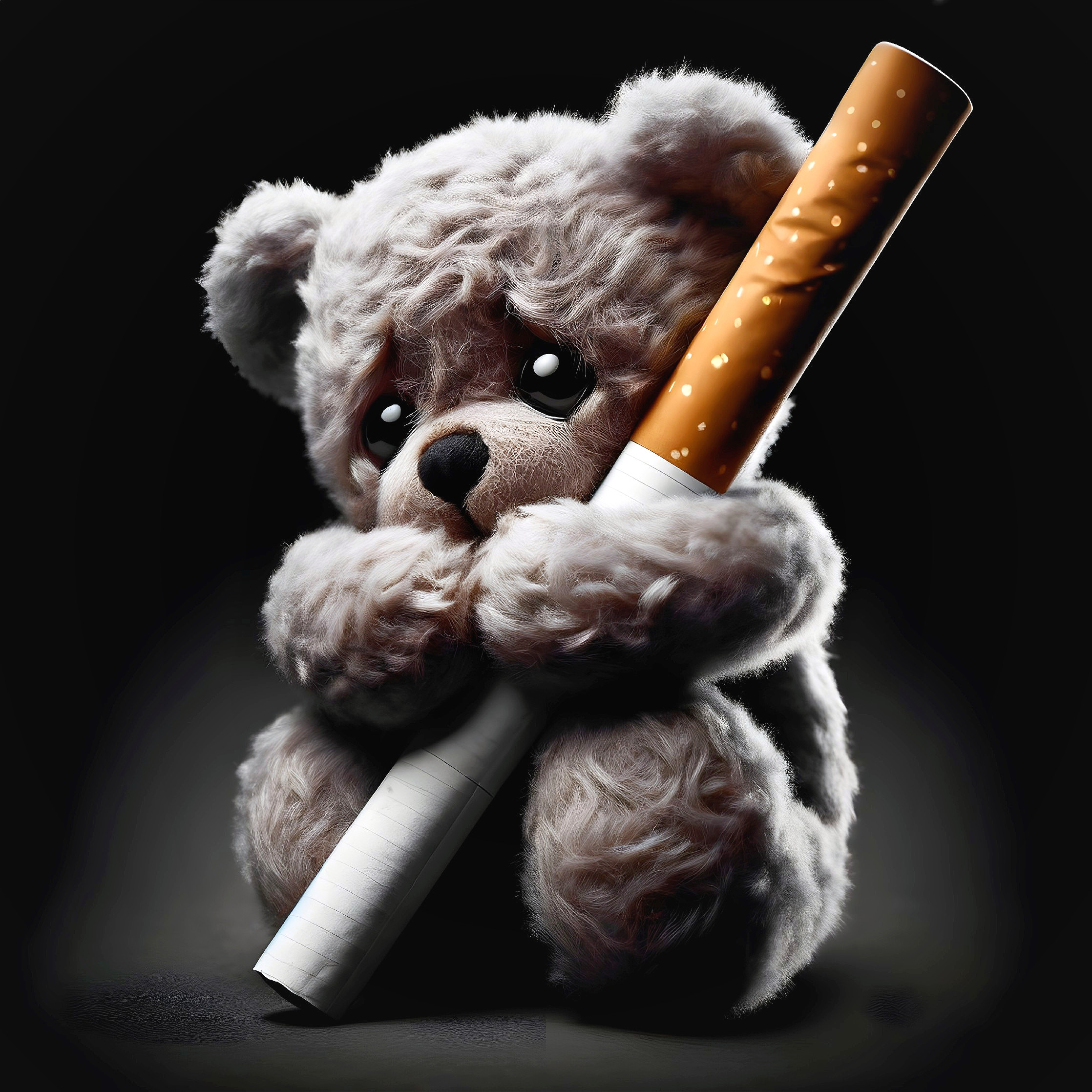 Fluffy Teddy Bear with Rolled Paper in Soft Light