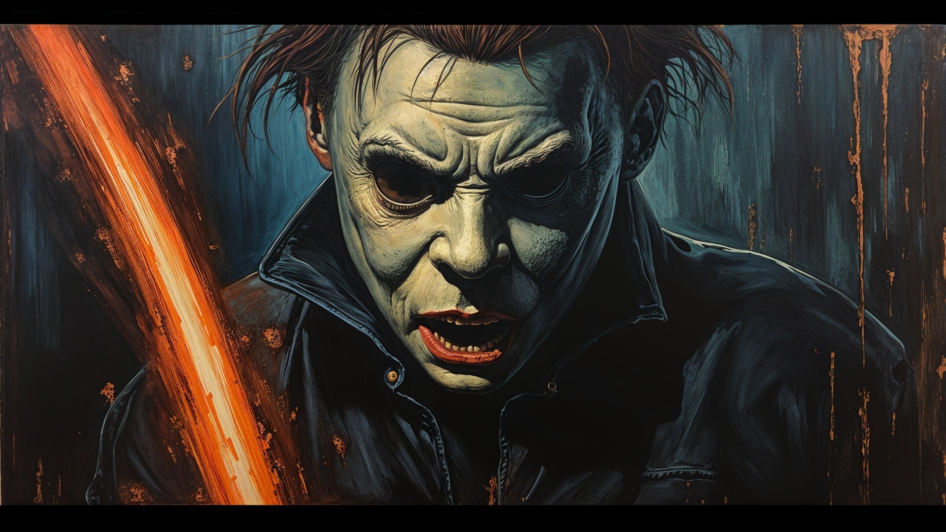 Chilling Portrait of a Menacing Masked Figure