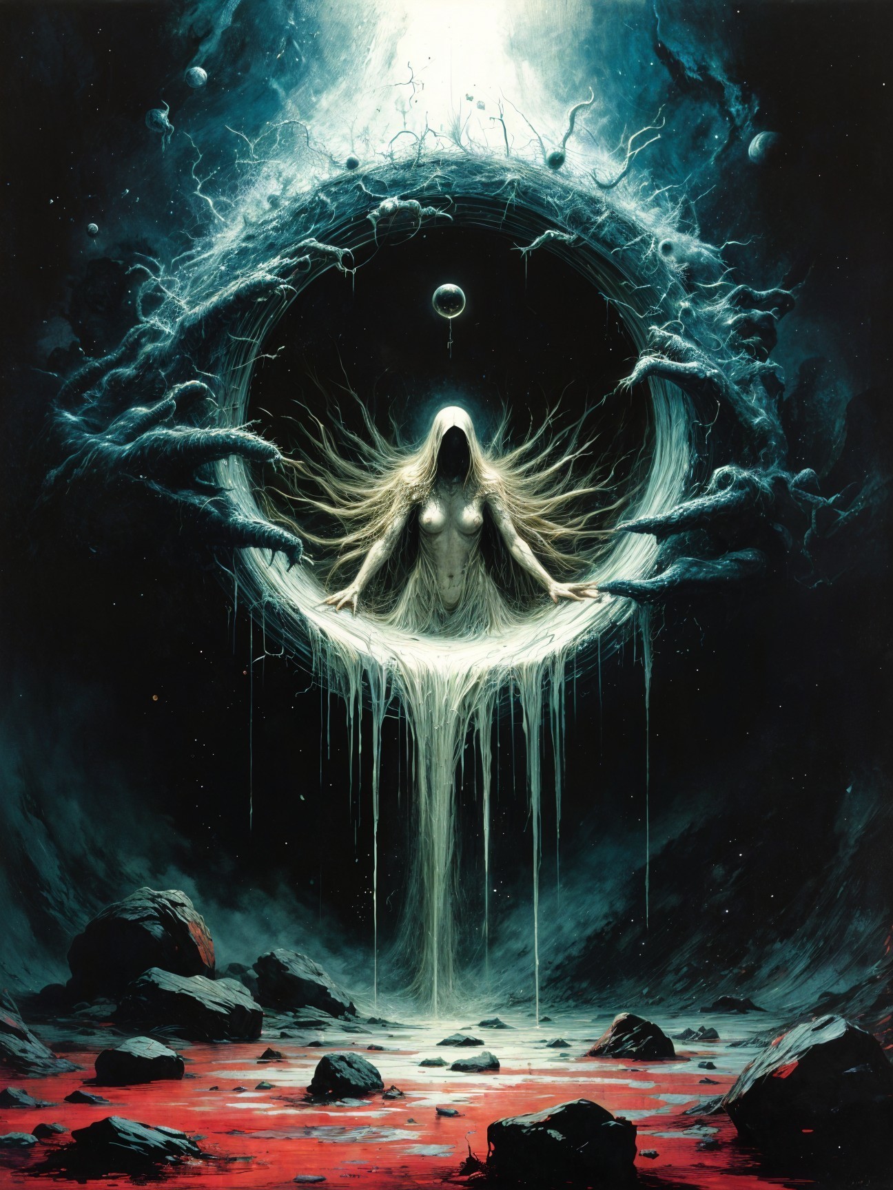 Cosmic Eye Surrounded by Twisted Branches and Light