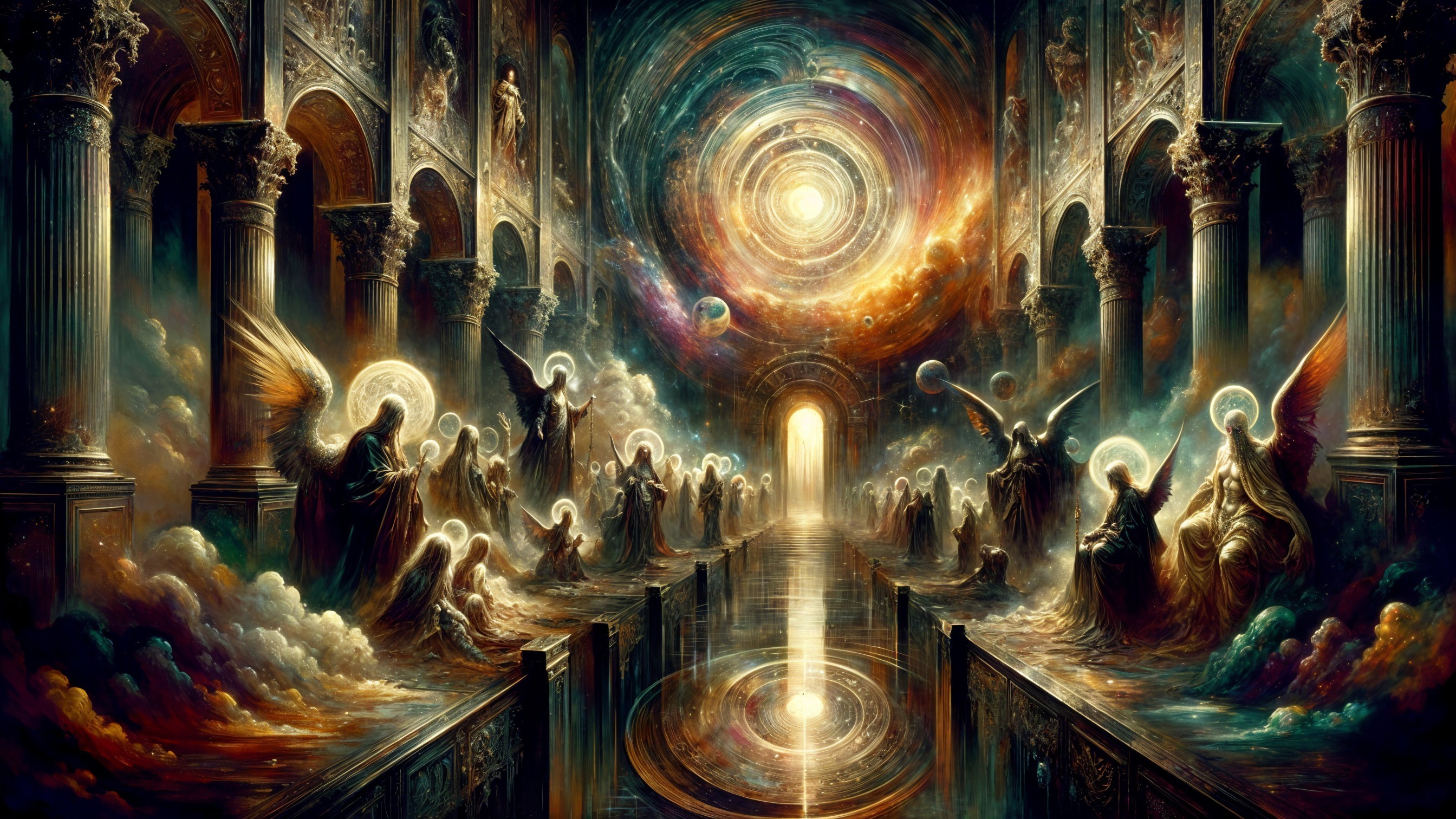 Celestial Scene in an Otherworldly Chamber