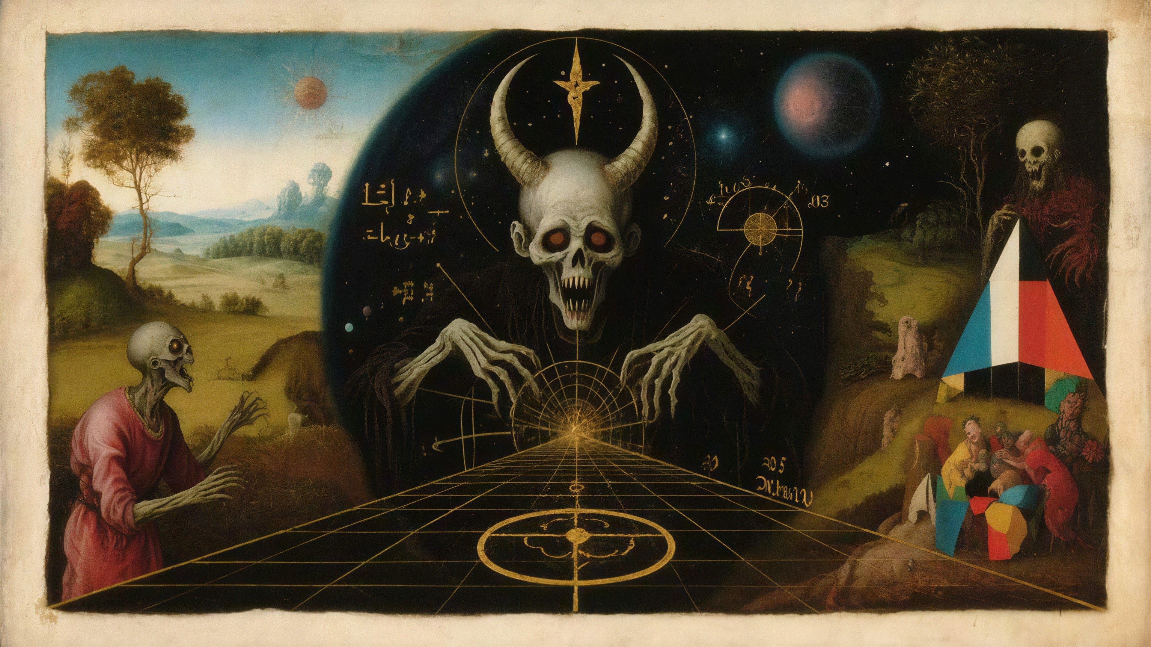 Hyperdetailed Panoramic Apocalyptic Landscape Painting