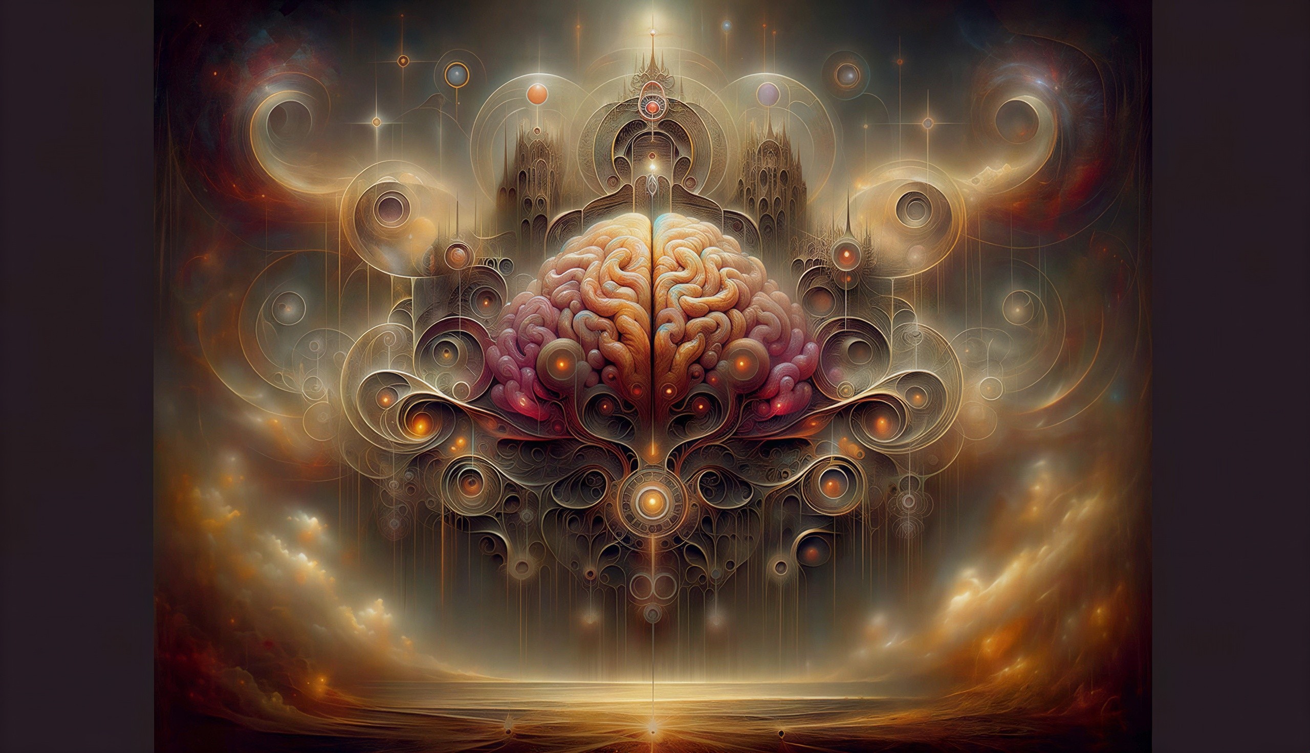 Vibrant Illustration of a Glowing Human Brain Design