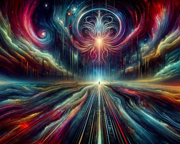 Vibrant Cosmic Colors and Ethereal Light Beams