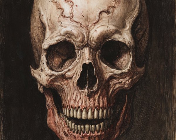 Detailed Macabre Skull with Intricate Textures