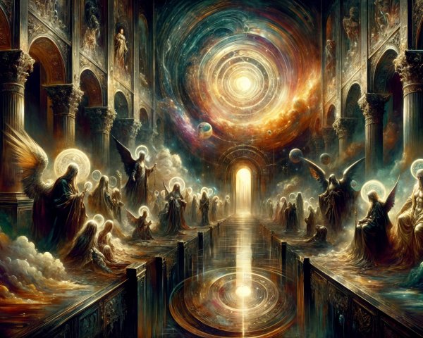 Celestial Scene in an Otherworldly Chamber