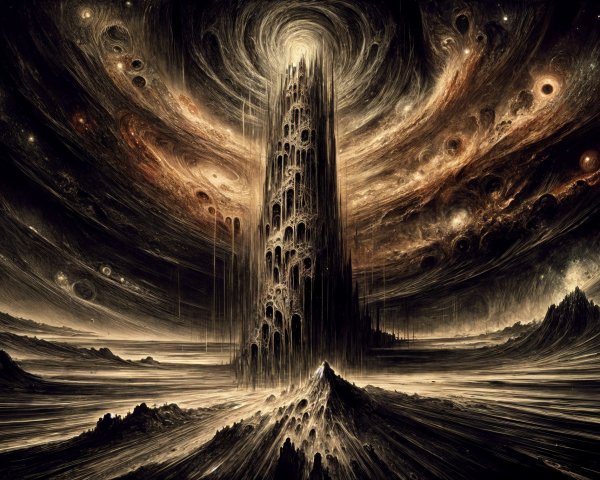 Towering Structure Against Cosmic Backdrop with Galaxies