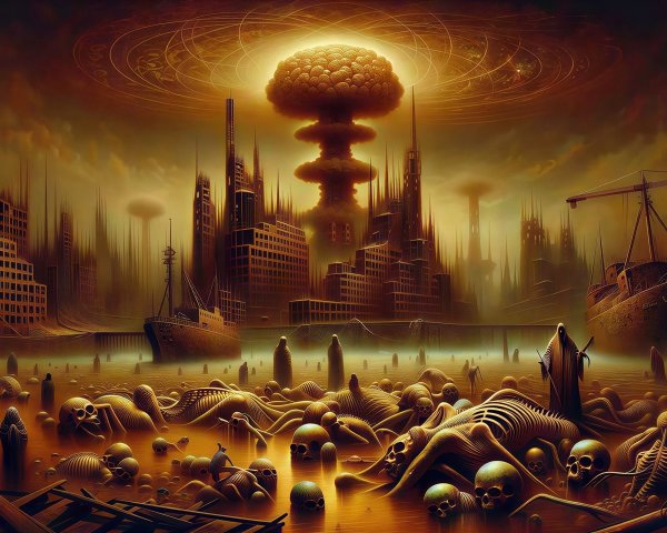 Apocalyptic Digital Painting of a Flooded City Scene