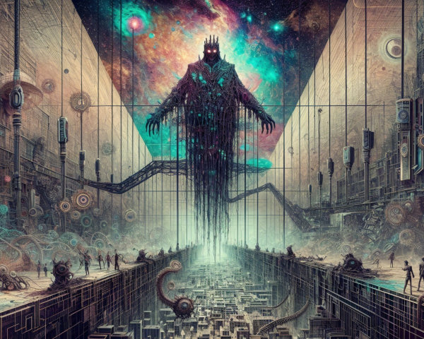 Surreal Landscape of Technology and Cosmic Elements