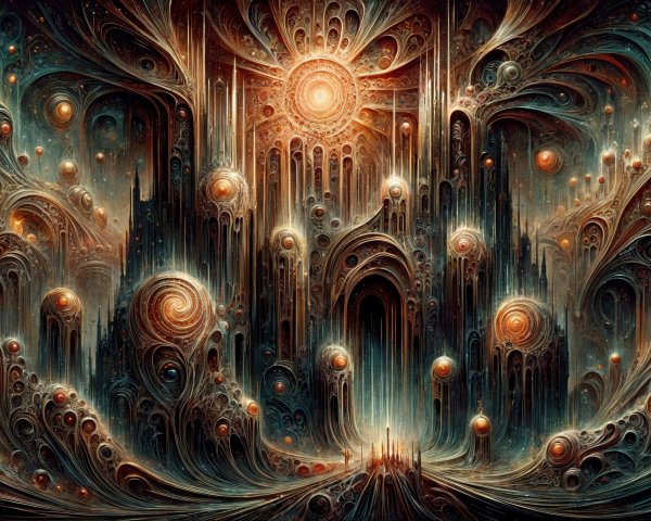 Abstract Cosmic Landscape with Swirling Patterns