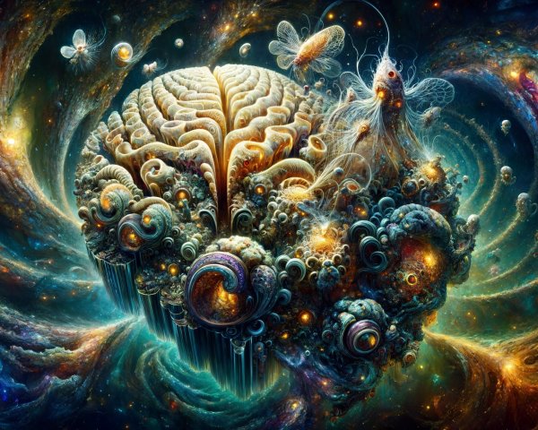 Surreal Cosmic Landscape with Brain-like Structure