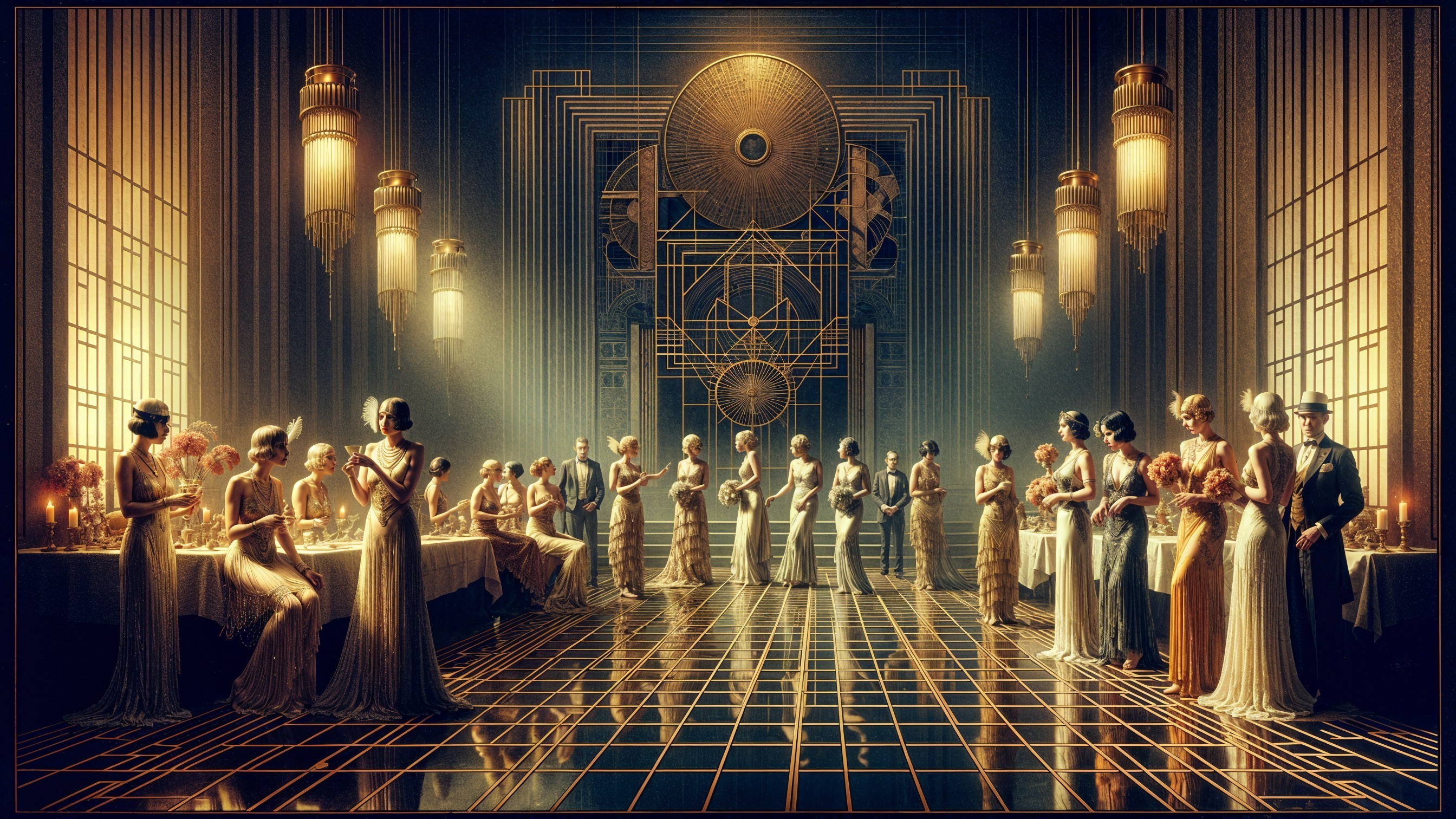 1920s Ballroom Scene with Art Deco Elegance