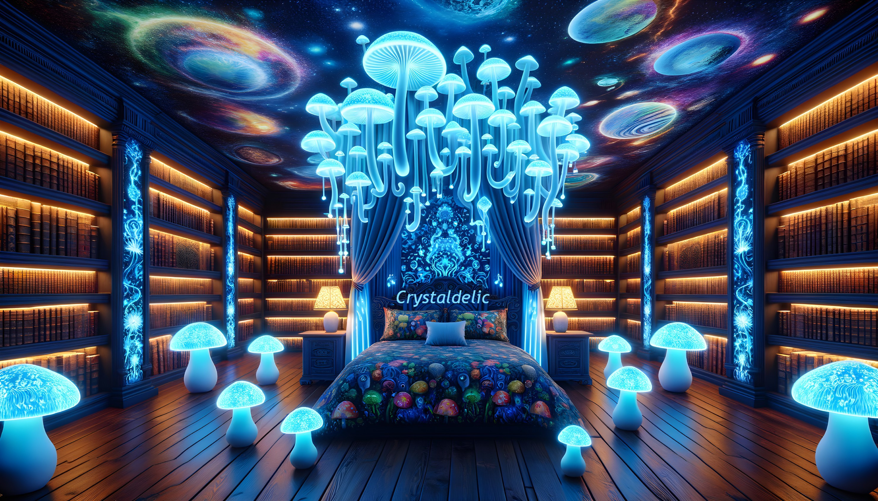 Colorful Galaxy-Themed Bedroom with Unique Decor