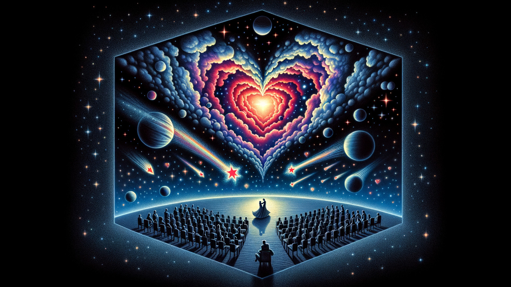 Heart-Shaped Nebula in Starry Cosmic Scene