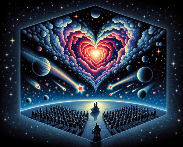 Heart-Shaped Nebula in Starry Cosmic Scene