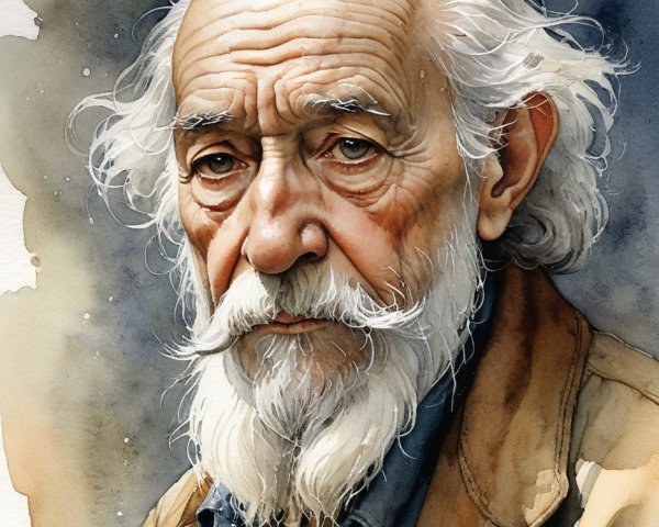 Portrait of an Elderly Man with White Beard and Jacket