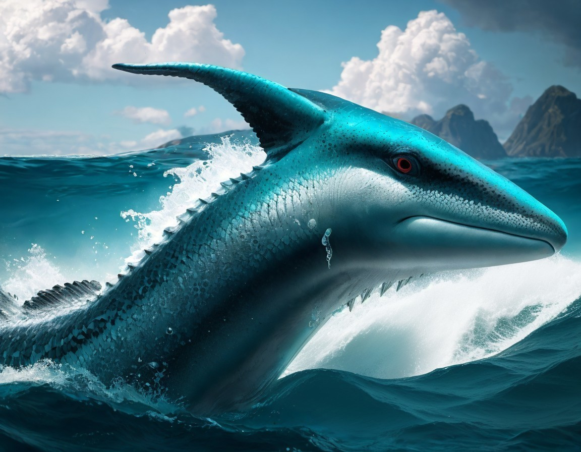 Prehistoric Marine Creature Emerges from the Ocean
