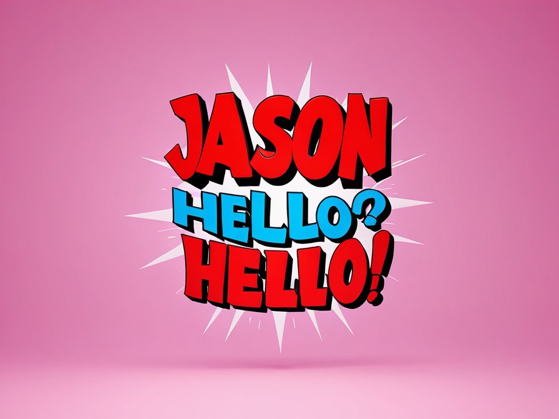 Bright Pink Background with Comic-Style Text Design