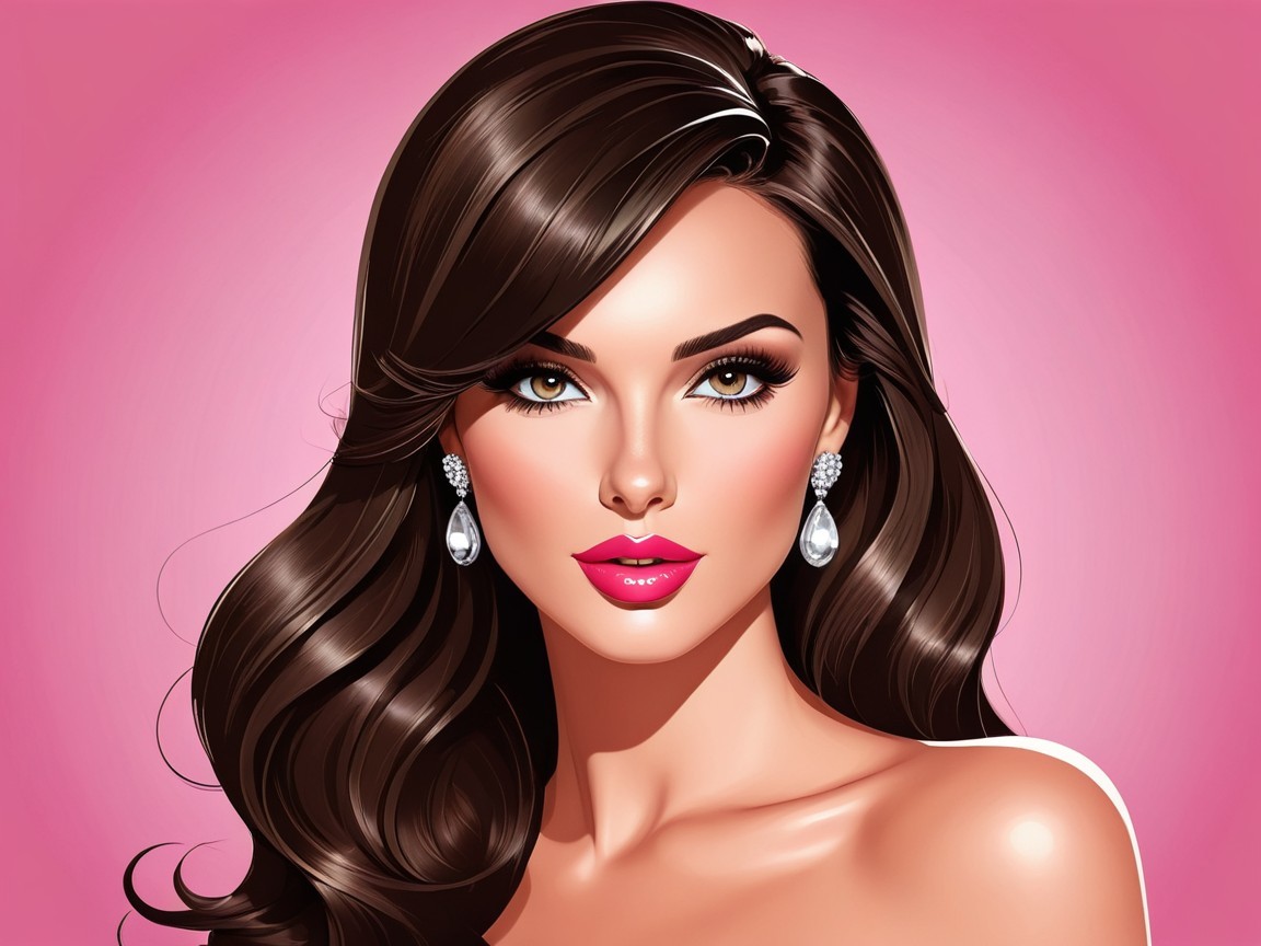 Glamorous Portrait of a Woman with Elegant Features
