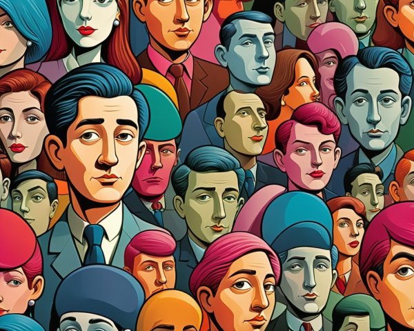Vibrant Collage of Diverse Stylized Faces