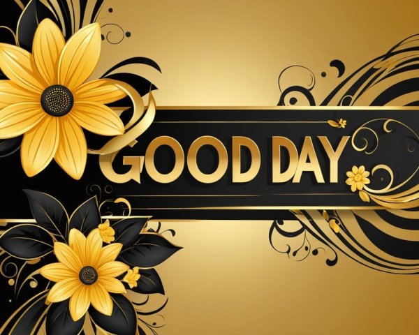 Vibrant Design with Golden Flowers and Black Foliage