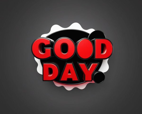 Bold "GOOD DAY" Logo Design on Black Background