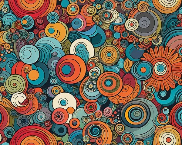 Vibrant Tapestry of Colorful Swirling Patterns
