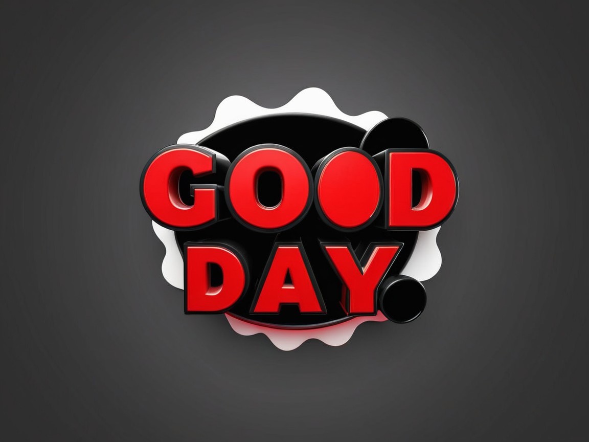 Bold "GOOD DAY" Logo Design on Black Background