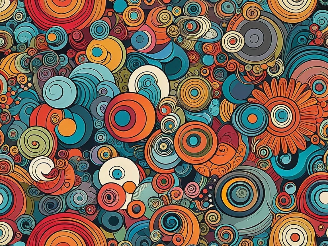 Vibrant Tapestry of Colorful Swirling Patterns