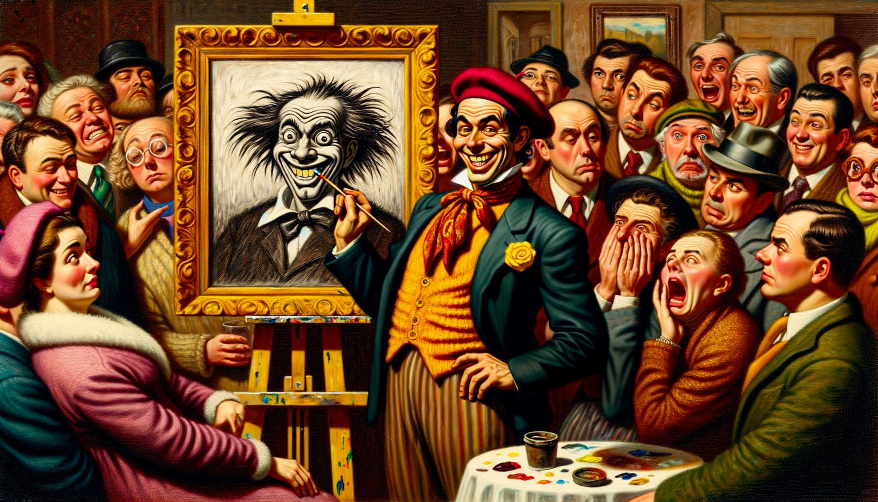 Flamboyant Portrait at Lively Art Exhibition