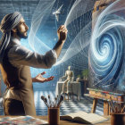Futuristic Holographic Displays in Creative Studio