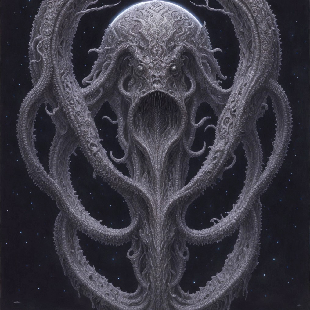Ominous Otherworldly Creature with Tentacles in Space